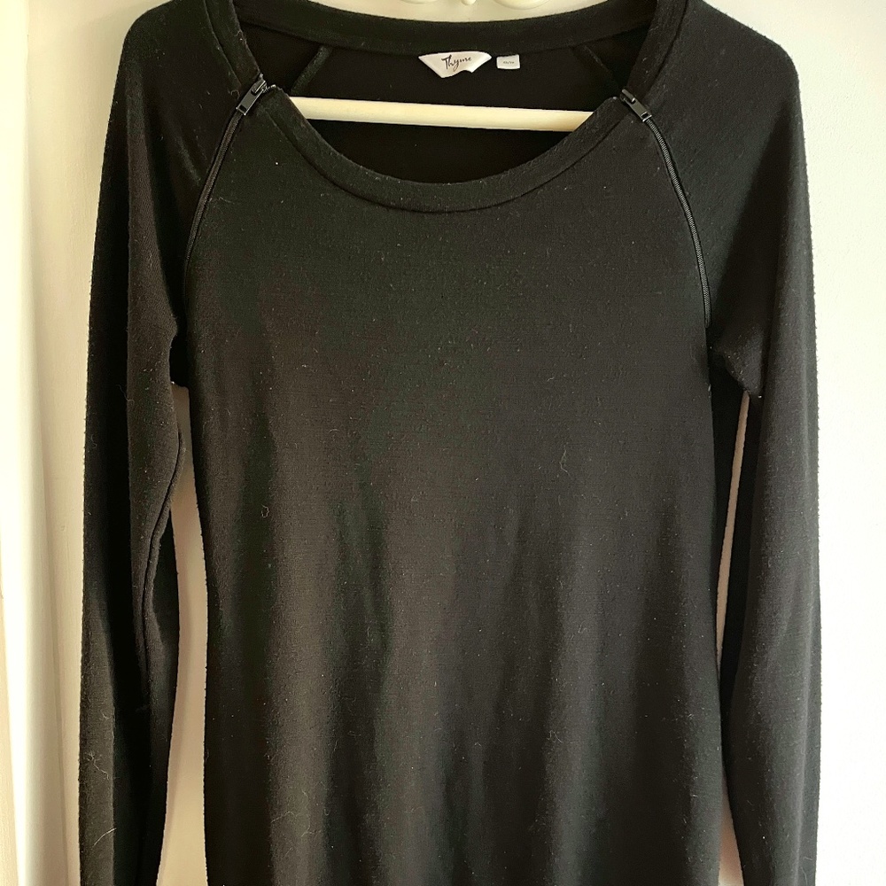 Thyme Maternity Nursing Long Sleeve Tunic Top/Dress